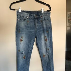 Lucky brand embroidered jeans